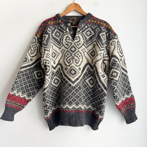 Vintage Boston Traders Nordic Style Wool Pullover Sweater M - Picture 1 of 9